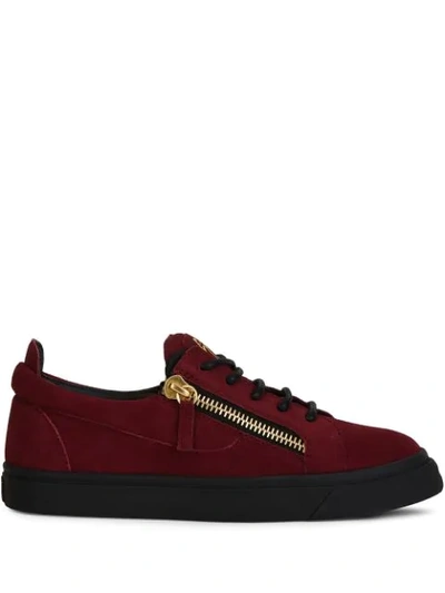 Giuseppe Zanotti Frankie Zip-detail Sneakers In Red