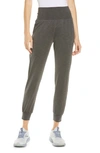 Beyond Yoga Maternity Heather Rib Midi Leggings In Smoke Grey Heather