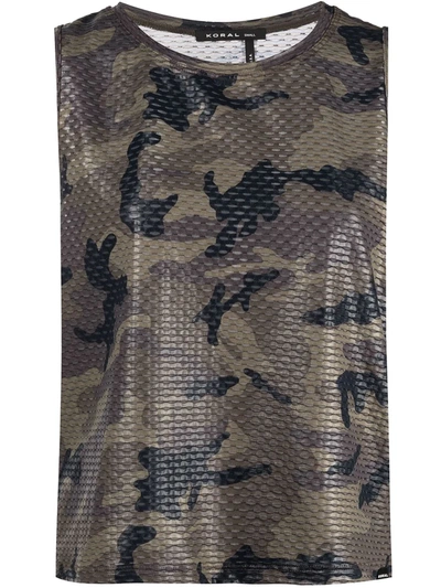 Koral Camouflage-print Sleeveless Top