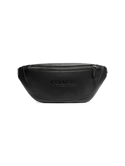 Coach Black League Belt Bag In Color<lsn_delimiter>black Copper/black