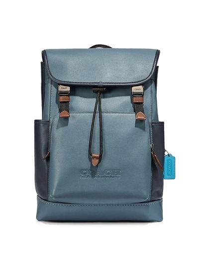 Coach League Colorblock Leather Flap Backpack | ModeSens