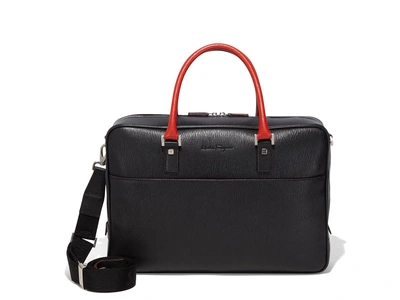 Ferragamo Briefcase In Black/red