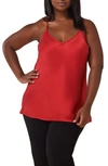 Maree Pour Toi Silk Charmeuse Tank In Red
