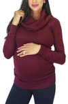 Ingrid & Isabelr Cowl Neck Maternity Sweater In Tawny Port