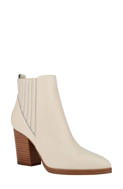 Marc Fisher Ltd Alva Bootie In Chic Cream Leather/ White