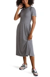 Boden Lucinda Jersey Stripe Midi Dress In Ivory/ Navy | ModeSens