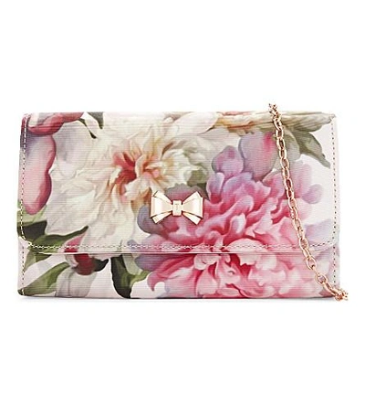 Ted Baker Misoso Painted Posie Clutch In Baby Pink