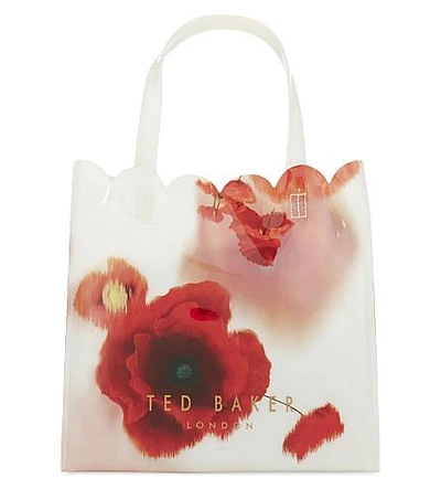 Ted Baker Playful Poppy Large Icon Tote In Mid Red