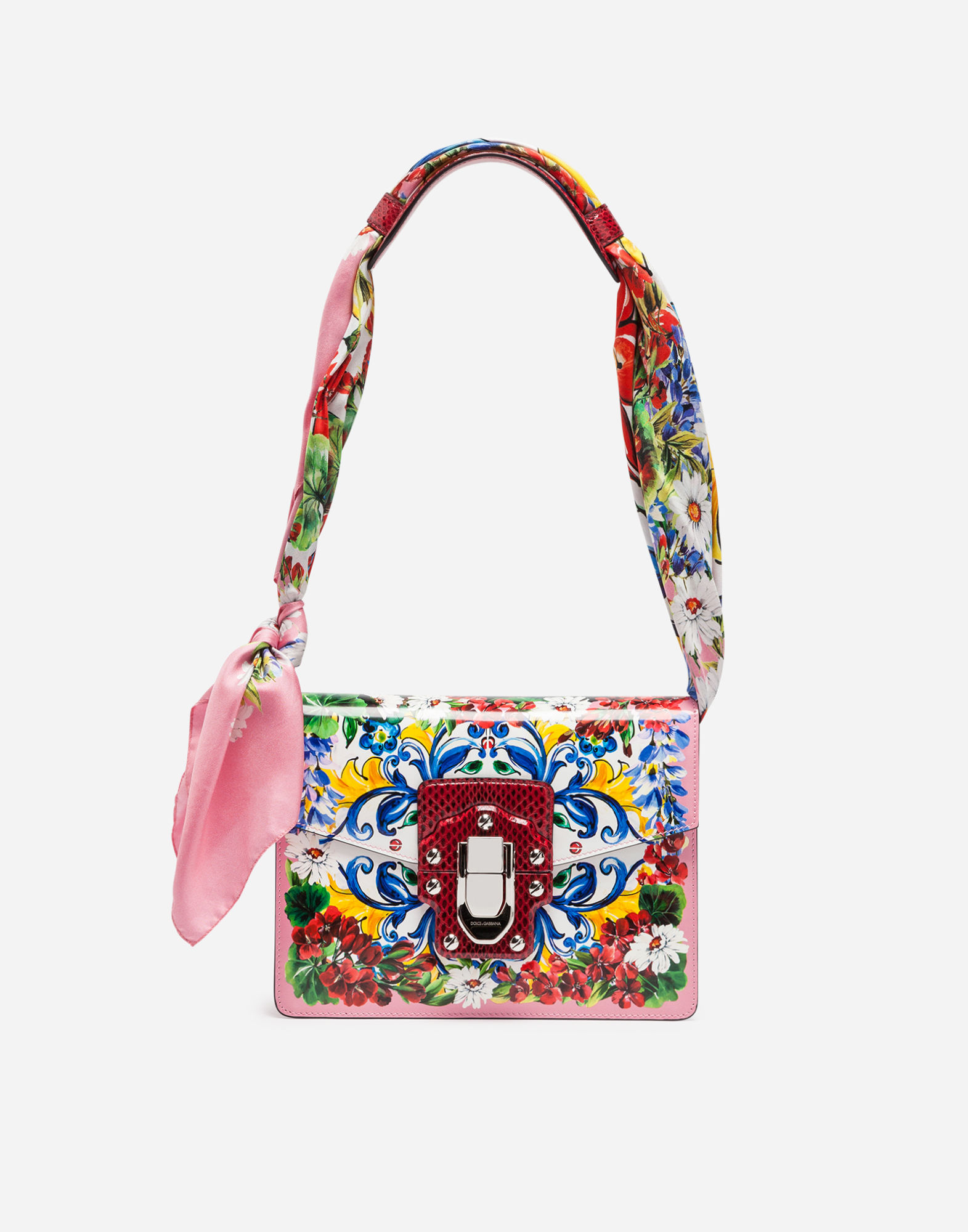 Dolce & Gabbana Printed Leather And Ayers Lucia Shoulder Bag In ...