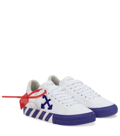 Off-white White & Purple Vulcanized Low Sneakers