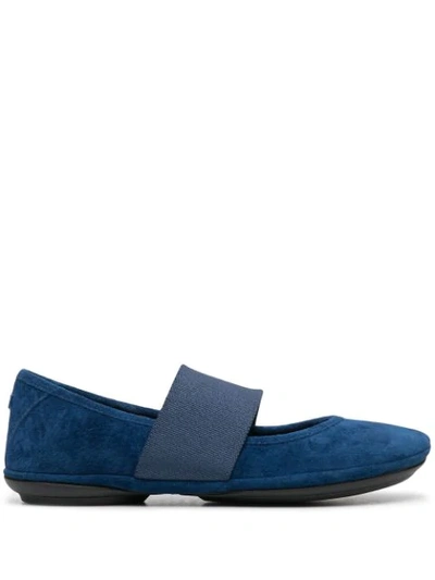 Camper Right Nina Leather Ballerina Flat In Navy/ Navy/ Navy