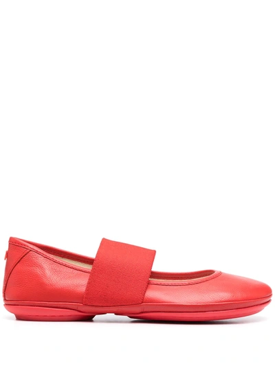 Camper Right Nina Leather Ballerina Flat In Red