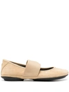 Camper Right Nina Leather Ballerina Flat In Medium Beige