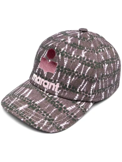 Isabel Marant Embroidered Logo Graphic-print Cap In Purple