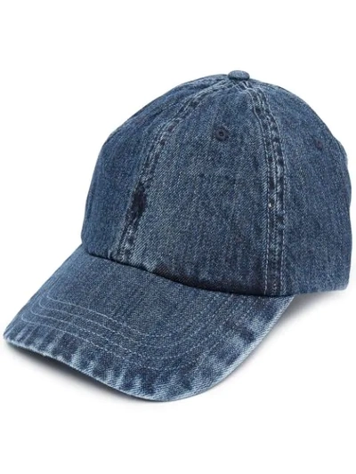 Polo Ralph Lauren Logo-patch Denim Cap In Blue