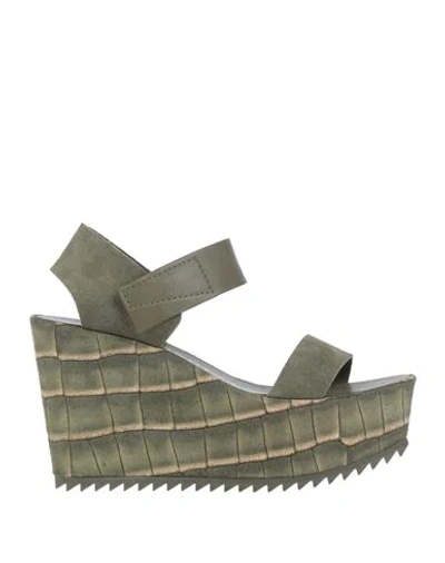 Pedro Garcia Sandals In Military Green
