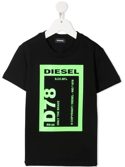 Diesel Teen Logo-print Short-sleeved T-shirt In Black