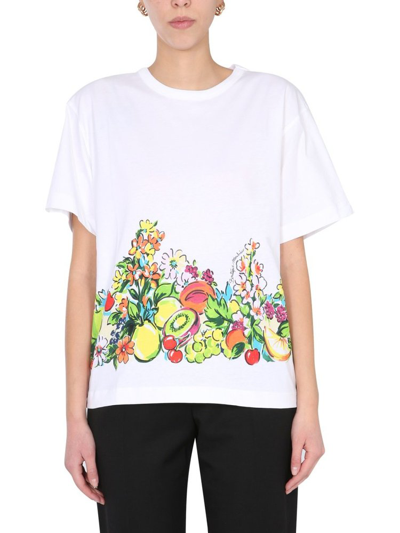 Boutique Moschino White Printed Cotton T-shirt