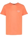 Apc Raymond Logo-embroidered Cotton-jersey T-shirt In Coral