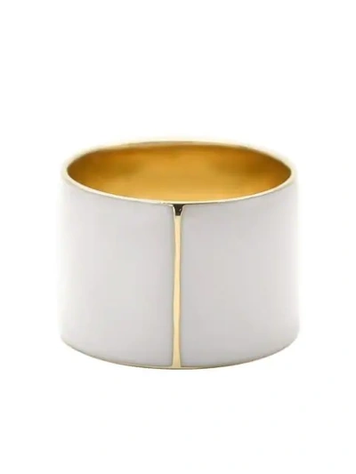 Bondeye Jewelry 14kt Yellow Gold Cigar Band Ring In White