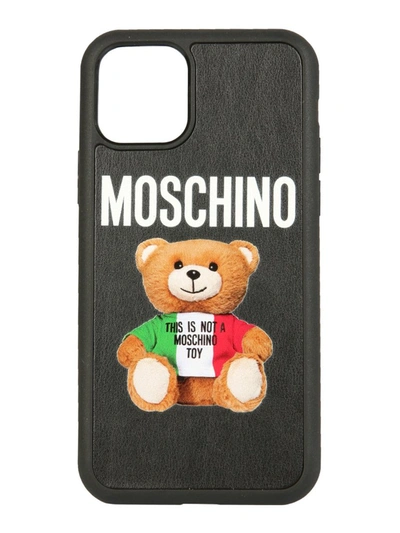 Moschino Iphone Xi Pro Italian Teddy Bear Cover In Nero