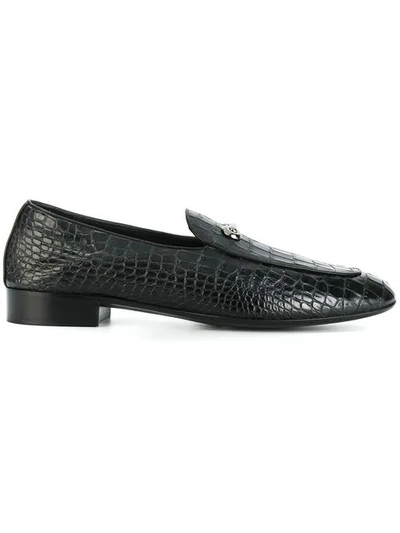 Giuseppe Zanotti - Crocodile-embossed Leather Loafer Archibald Classic In Black