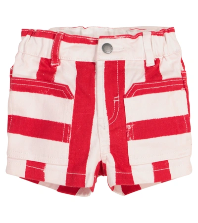 Stella Mccartney Baby Striped Denim Shorts In Red