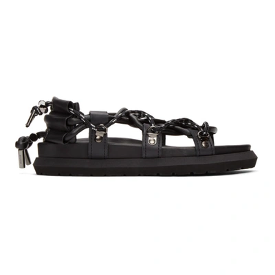 Sacai Drawcord Interweb Lace Up Sandals In Black
