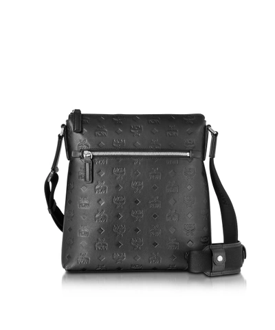 Mcm Men's Black Leather Messenger Bag