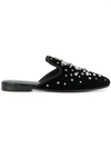 Giuseppe Zanotti Letizia Crystal Embellished Leather Slides In Black