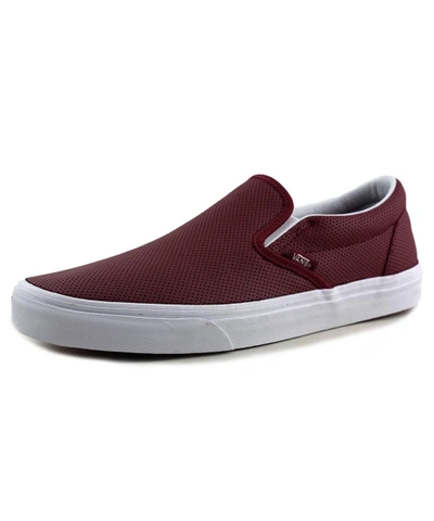 Vans Classic Slip-on Men Round Toe Leather Burgundy Skate Shoe' In Red |  ModeSens