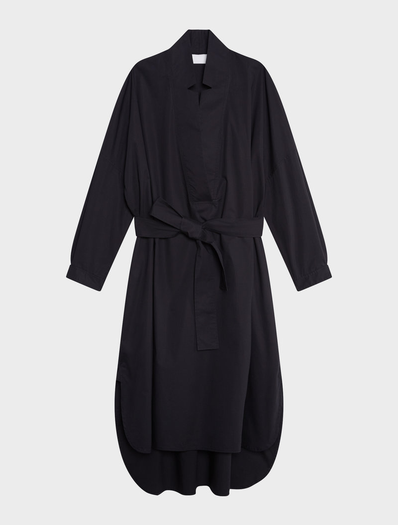 Dkny Pure Belted Deep V-neck Dress In Black | ModeSens
