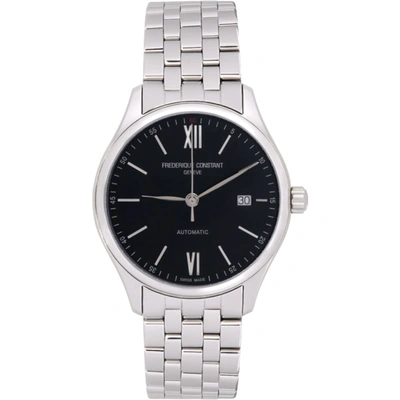 Frederique Constant Silver & Black Classics Index Automatic Watch