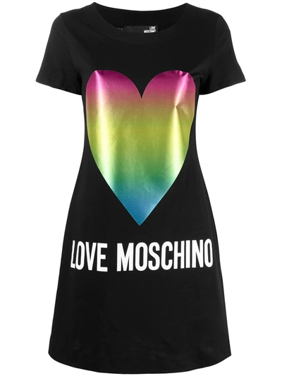 Love Moschino Logo-print Short-sleeved T-shirt Dress In Black