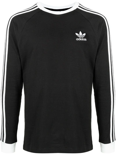 Adidas Originals Adicolor Three Stripe Long Sleeve T-shirt In Black |  ModeSens