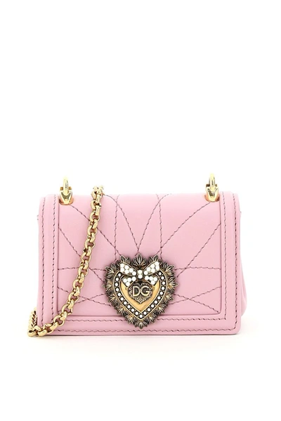 Dolce & Gabbana Devotion Micro Shoulder Bag In Pink