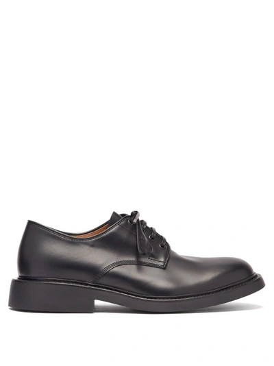 Bottega Veneta The Level Brushed-leather Shoes In Black