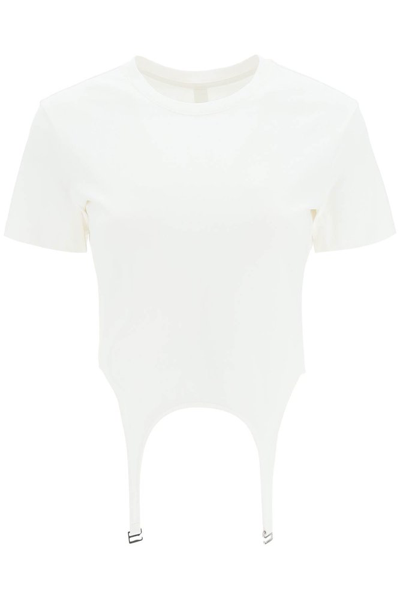 Dion Lee Ivory-coloured Cotton Corset T-shirt In White