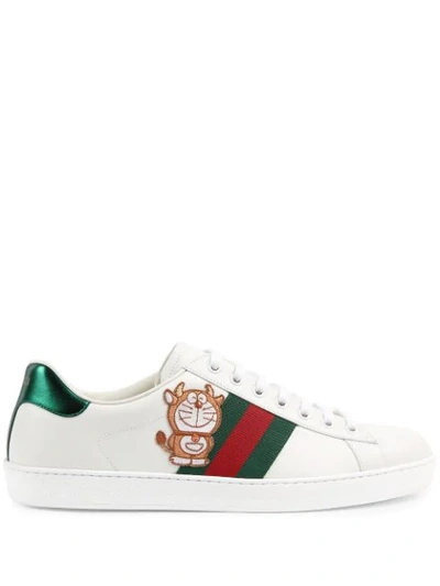 Gucci X Doraemon Ace Low-top Sneakers In White