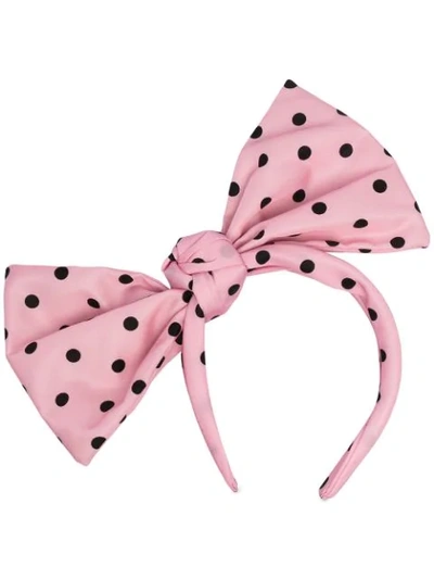 Redv Polka Dot Bow-embellished Headband In Pink