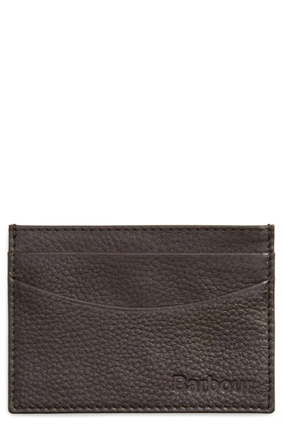 Barbour Amble Leather Rfid Card Case In Dk Brown