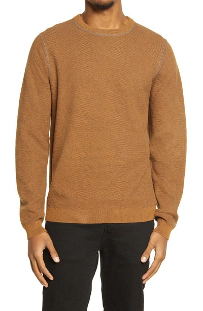Treasure & Bond Textured Crewneck Sweater In Brown Rubber