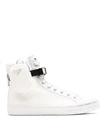 Prada Wheel Re-nylon High-top Sneakers In White