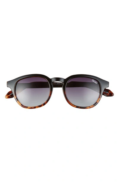 Quay Walk On 47mm Polarized Sunglasses In Black To Tort / Smoke Lens