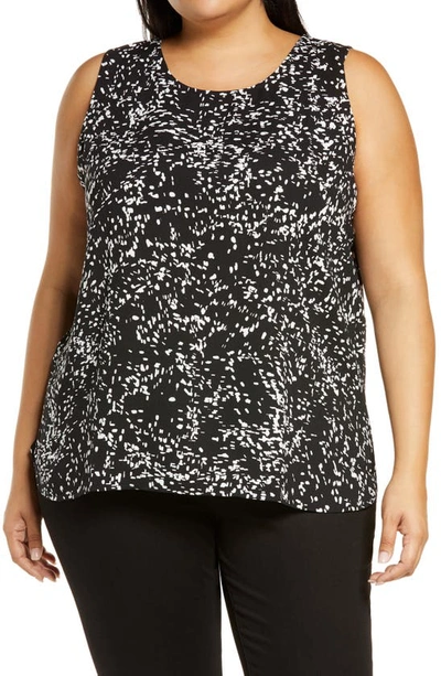 Halogenr Halogen Woven Shell In Black- Ivory Mackenna Dot