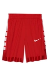 Nike Dri-fit Elite Big Kids' (boys') Basketball Shorts (extended Size) In University Red