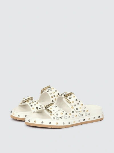 Future Brands Group Saint G Emily Studded Double Buckle Sandal In White