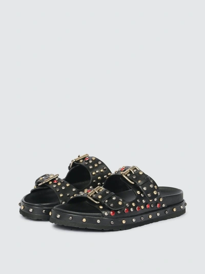 Future Brands Group Saint G Emily Studded Double Buckle Sandal In Black