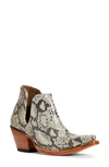 Ariat Dixon Western Bootie In Black White Snake Print