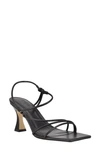 Marc Fisher Ltd Dami Strappy Kitten-heel Sandals In Black Leather